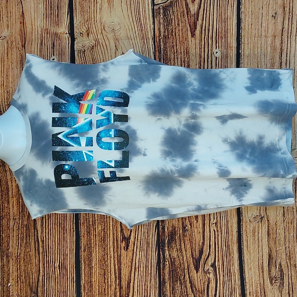 Tie Dye Pink Floyd Sleeveless Muscle Tee M Medium 38-40 NWOT